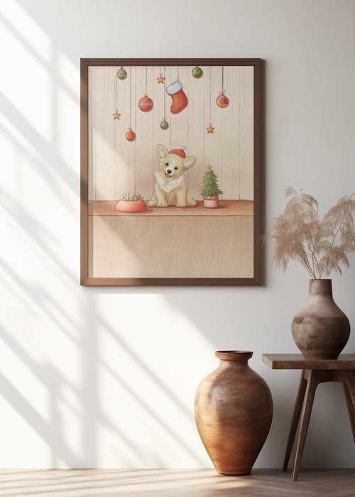 Cute Dog Framed Art Modern Wall Decor