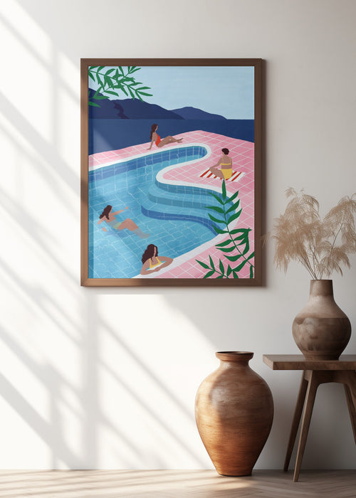 Pool Ladies Framed Art Wall Decor