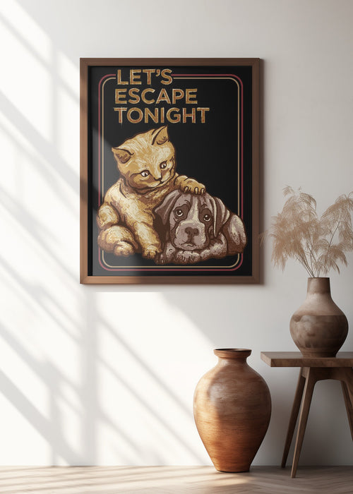 LET'S ESCAPE TONIGHT Framed Art Modern Wall Decor