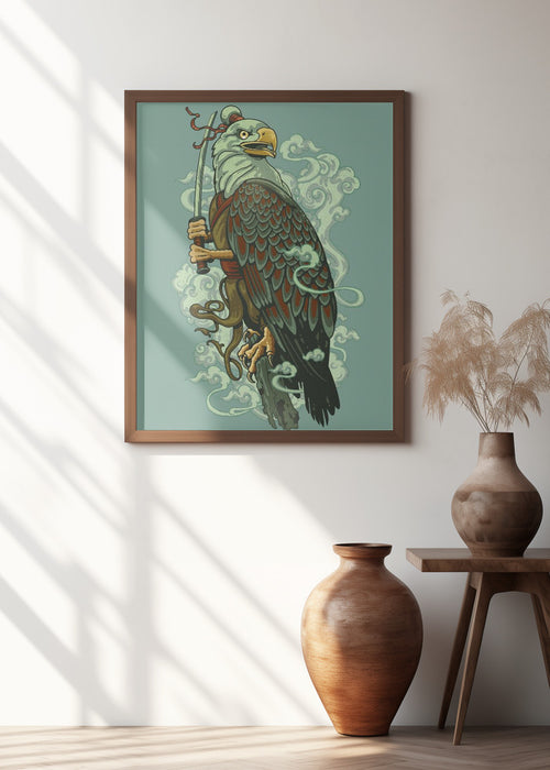 WARRIOR EAGLE Framed Art Modern Wall Decor