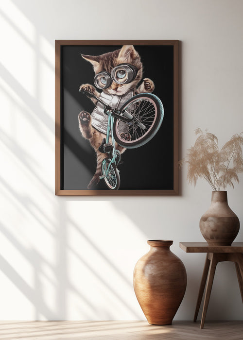 bmx cat Framed Art Modern Wall Decor