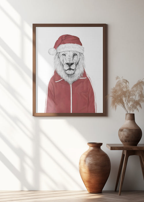Santa lion Framed Art Modern Wall Decor