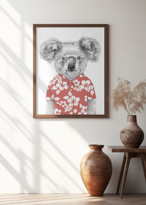 Summer koala (red) Framed Art Wall Decor