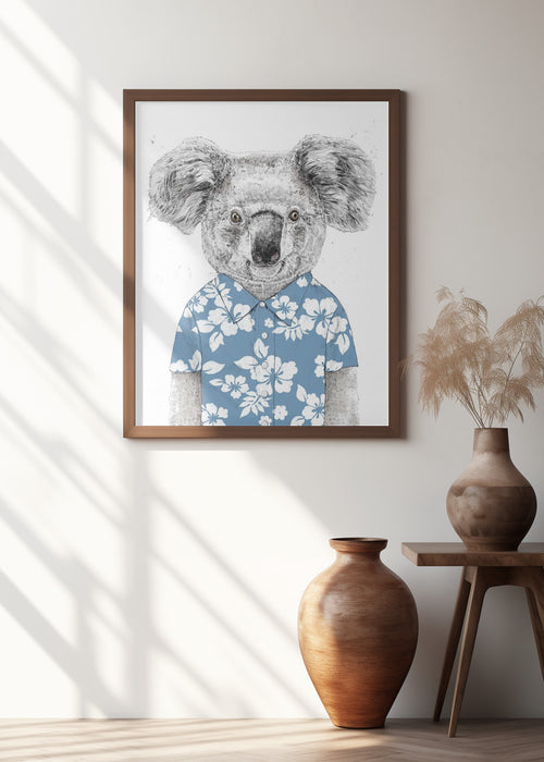 Summer Koala (blue) Framed Art Wall Decor