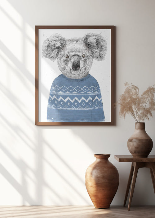 Winter koala (blue) Framed Art Modern Wall Decor