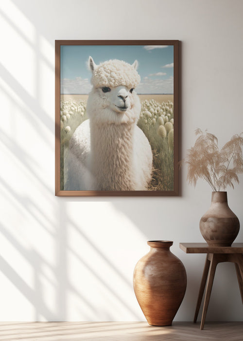 Cute Llama Framed Art Modern Wall Decor