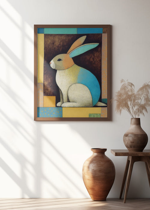Bunny In The Box Framed Art Modern Wall Decor