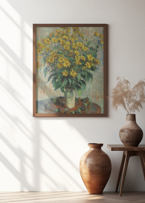 Jerusalem Artichoke Flowers Framed Art Modern Wall Decor