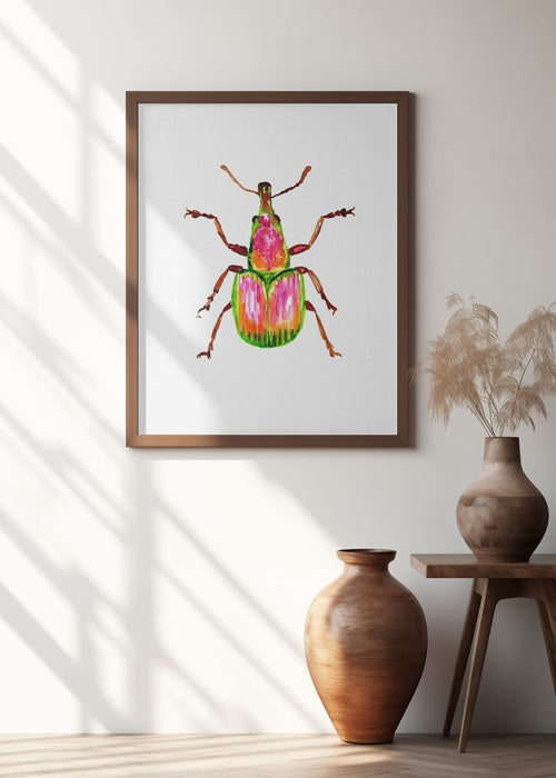 Apricot weevil or Epirhynchites auratus Framed Art Modern Wall Decor