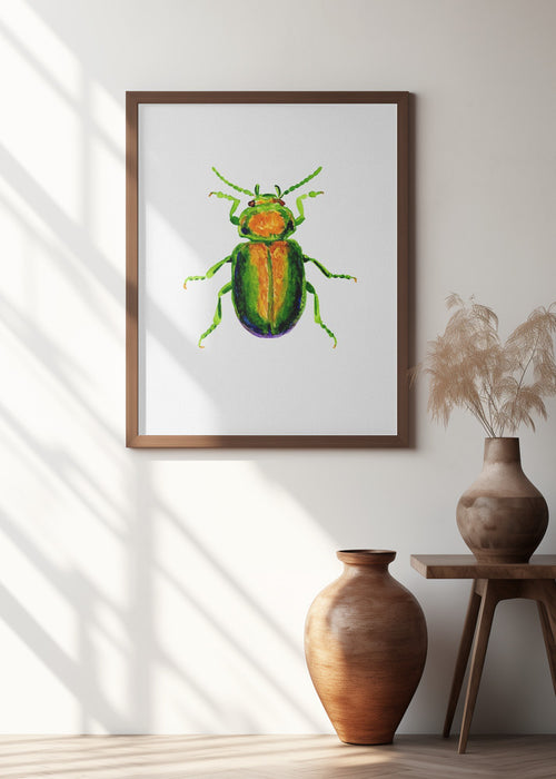 Tansy beetle or Chrysolina graminis Framed Art Wall Decor