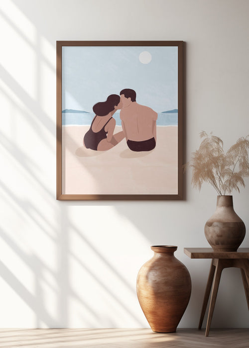 First Kiss Framed Art Modern Wall Decor