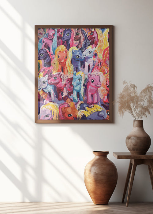 Ponies Framed Art Wall Decor