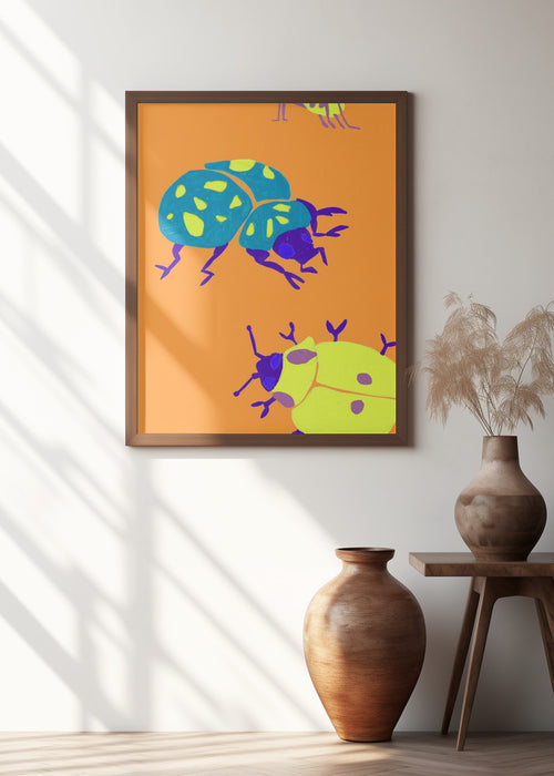 Sunny Ladybugs Framed Art Modern Wall Decor