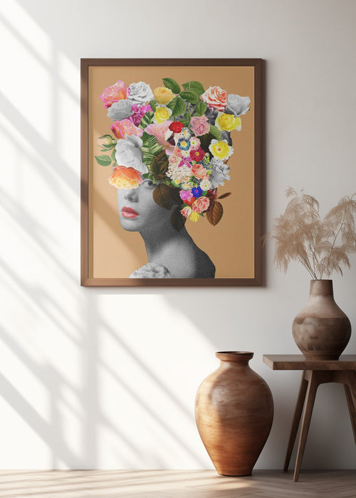 Floral portrait Framed Art Modern Wall Decor