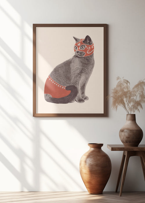 Chat Catcheur Framed Art Modern Wall Decor