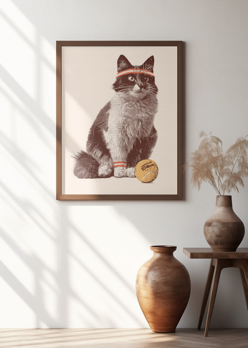 Chat Tennis Framed Art Modern Wall Decor