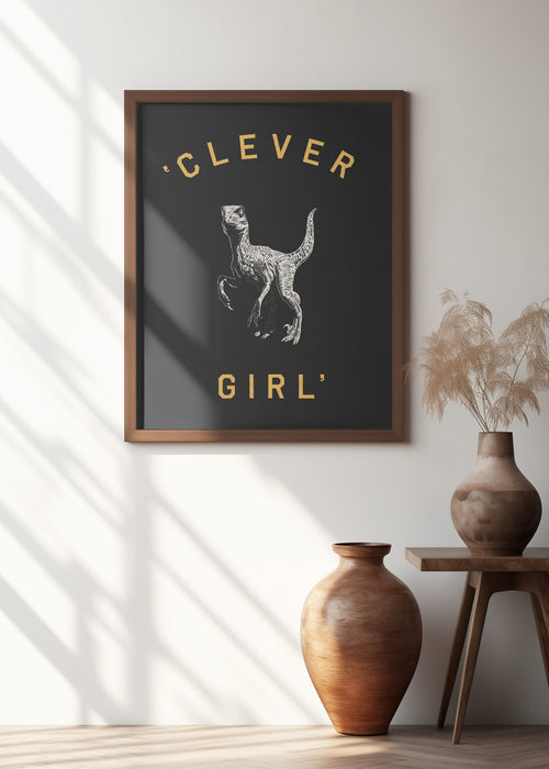 Clever Girl   Dark Print Framed Art Wall Decor