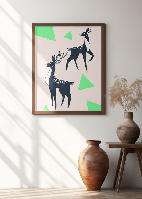 Abstract Deer #2 Framed Art Wall Decor