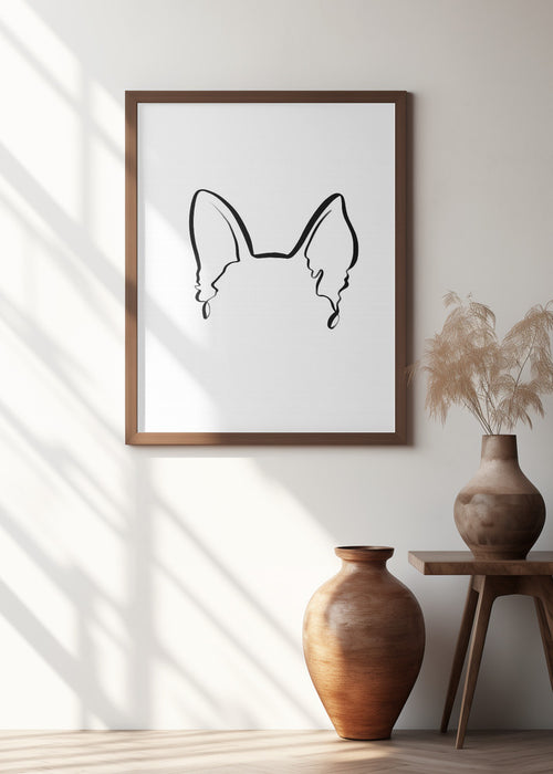 Dog Ears (German Shepherd) Framed Art Modern Wall Decor