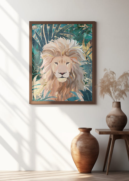 Lion Jungle 2 Framed Art Modern Wall Decor