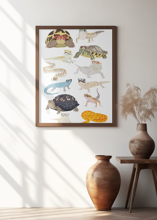 A1 Reptiles In Glasses Framed Art Modern Wall Decor