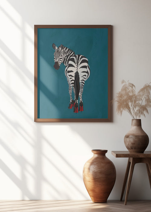 Zebra heels Framed Art Wall Decor