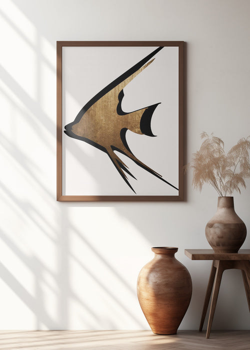 Gold Fish Framed Art Modern Wall Decor