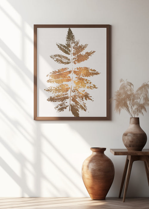 Oak Leaf Print   Gold Framed Art Modern Wall Decor