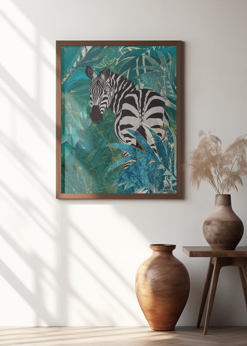 Zebra in the jungle 1 Framed Art Wall Decor