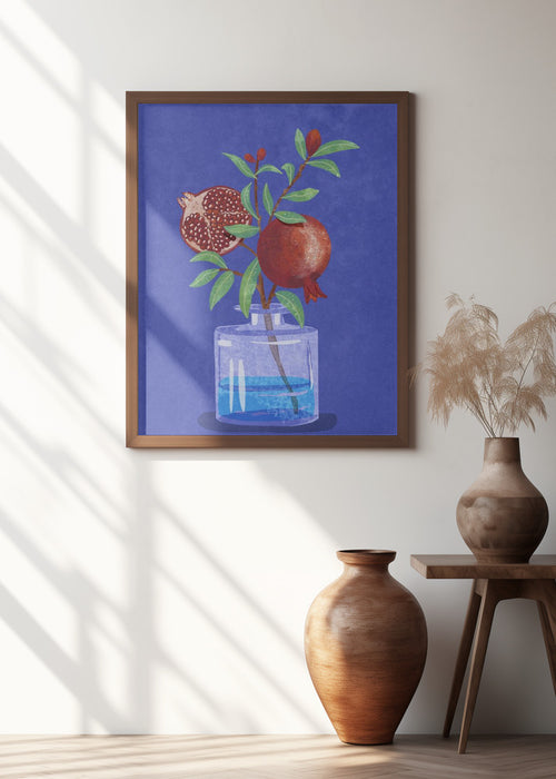 pomegranate in Vase Framed Art Modern Wall Decor