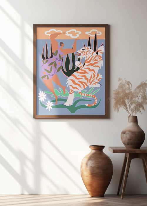 Hello Tiger Framed Art Wall Decor