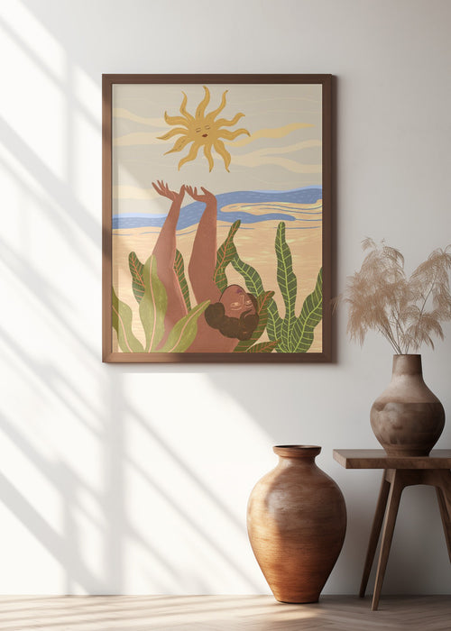 Sun Worship Framed Art Modern Wall Decor