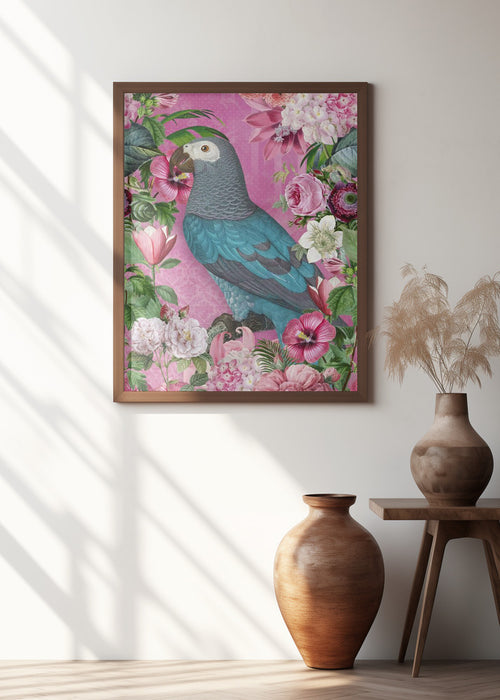 The Parrots Paradise Garden Framed Art Modern Wall Decor