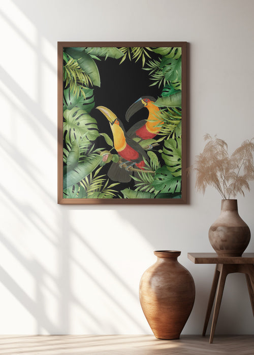 Jungle With Toucans Framed Art Wall Decor