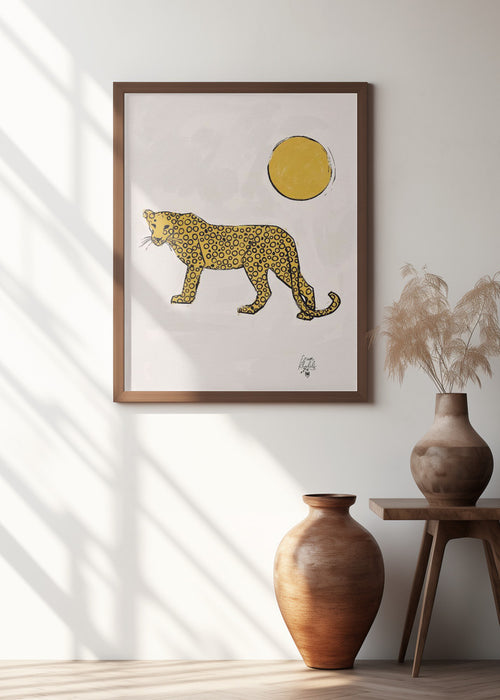 Leopard and Sun   Erum Khalili.png Framed Art Modern Wall Decor