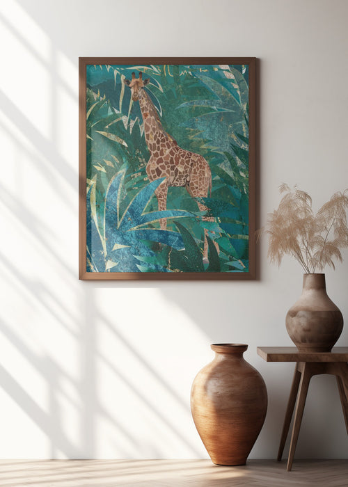 Giraffe in the jungle Framed Art Modern Wall Decor