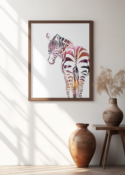 Zebra Silhouette Framed Art Wall Decor