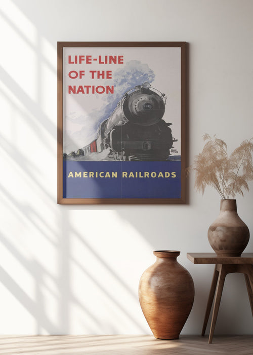 American Railroads - Life line of the nation Framed Art Modern Wall Decor