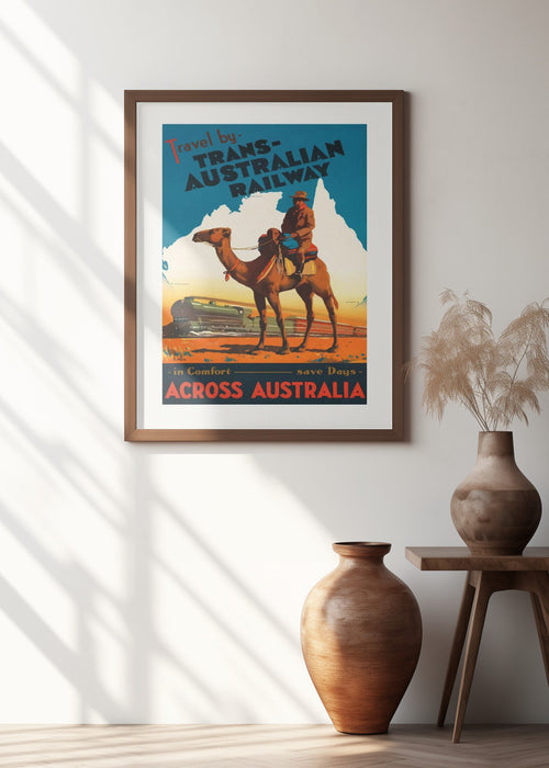 Trans Australian Railway Poster Framed Art Wall Decor