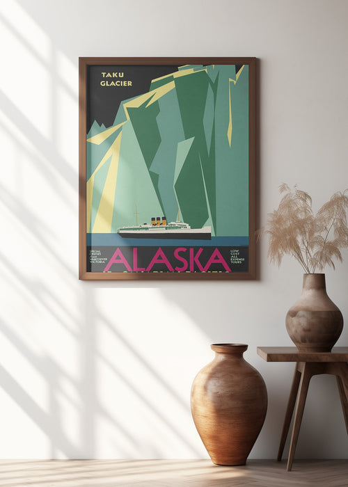 Alaska Via Canadian Pacific. Taku Glacier - No Border Framed Art Modern Wall Decor