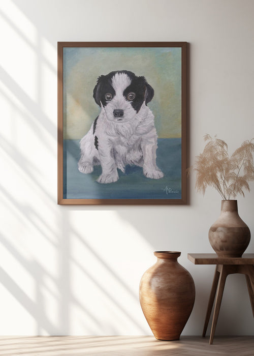 Border Collie Puppy Framed Art Modern Wall Decor