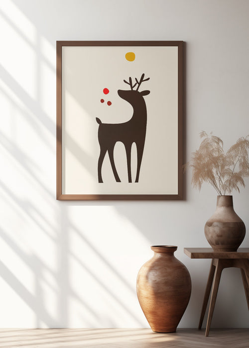 Rudolph Searching for His Nose Framed Art Modern Wall Decor