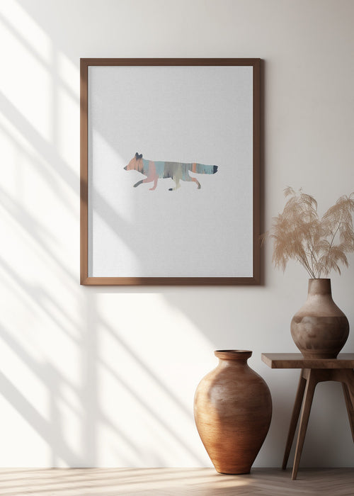 Pastel Fox Framed Art Wall Decor