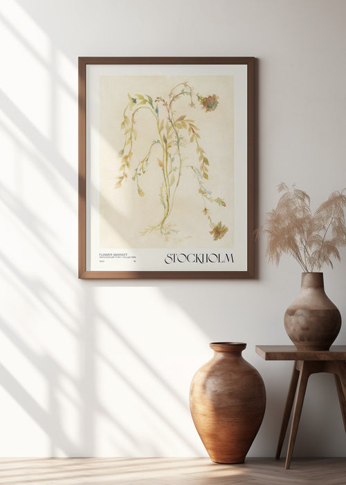 Watercolor print collection. Flower market - Stockholm Framed Art Modern Wall Decor