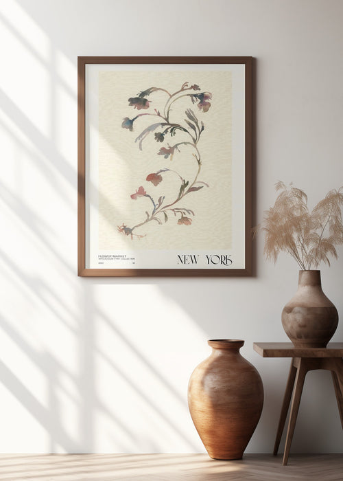 Watercolor print collection. Flower market - New York Framed Art Modern Wall Decor