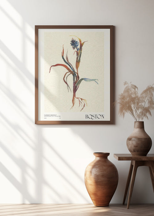 Watercolor print collection. Flower market - Boston Framed Art Modern Wall Decor