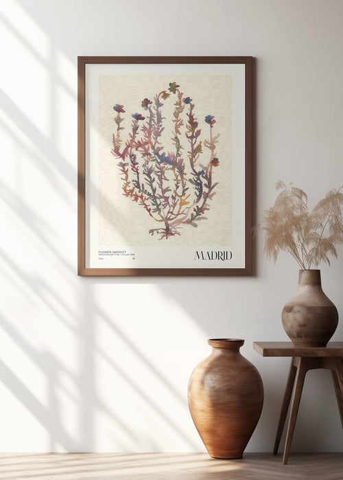 Watercolor print collection. Flower market - Madrid Framed Art Modern Wall Decor