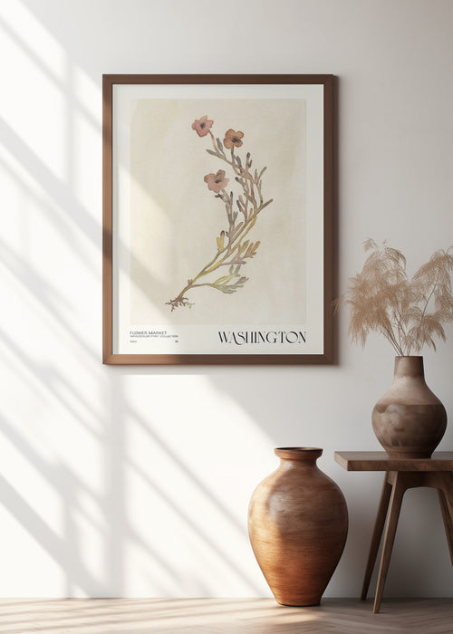 Watercolor print collection. Flower market - Washington Framed Art Modern Wall Decor