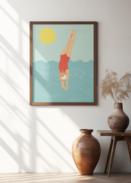 Swimmer Framed Art Wall Decor