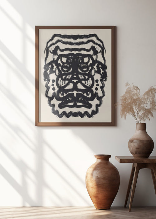 Tiger Totem Portrait Framed Art Modern Wall Decor